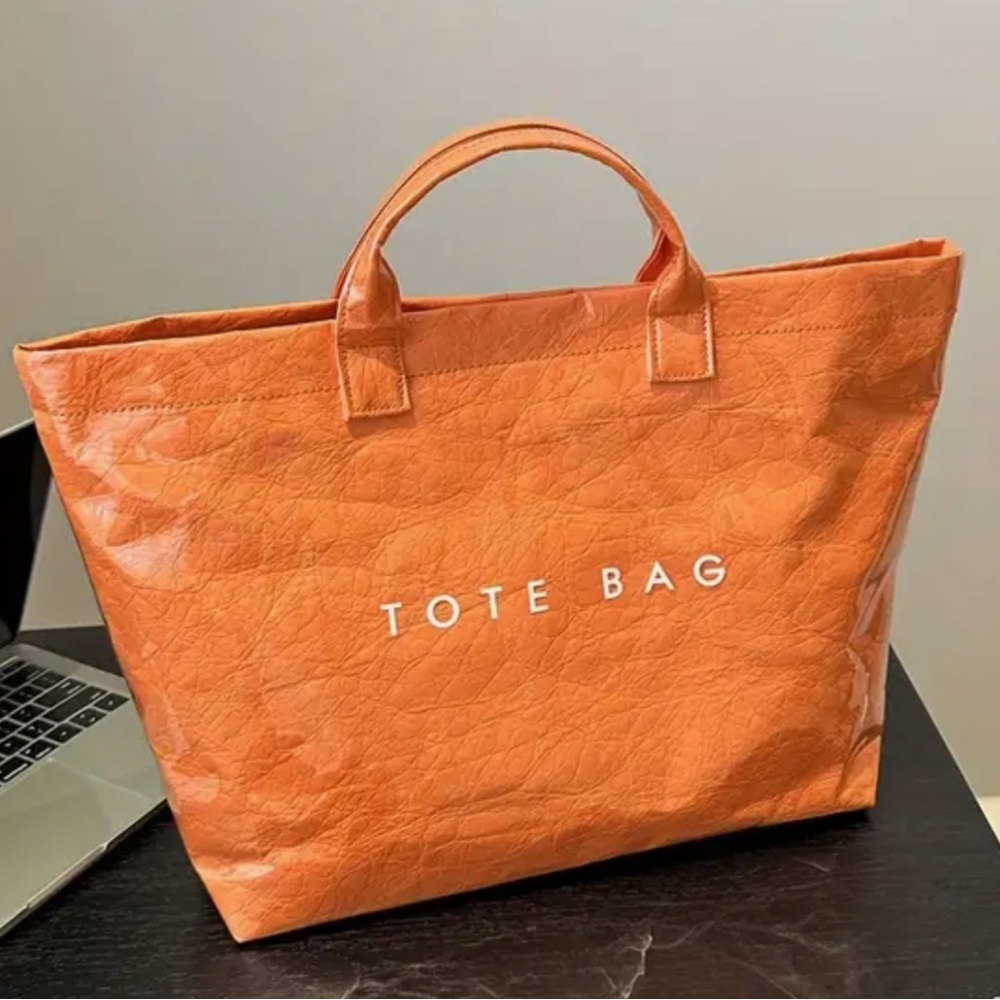 Large Kraft Shopping or Beach Tote Bag w/PVC Coating in Multiple Colors ❤️NEW❤️ - Picture 5 of 5